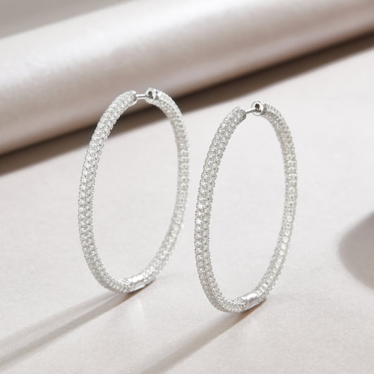 Aretes Lustrous: Conjunto de Plata S925 y Moissanita con Baño de Platino - Image 13