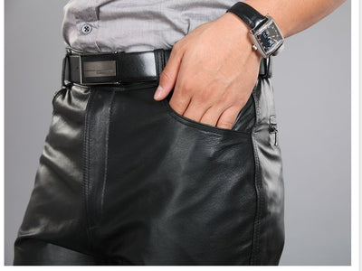 Pantalones de Cuero Genuino Slim Fit para Hombre - Cálidos y Resistentes - Image 6