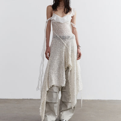 Falda Suspender Irregular con Volantes Brillantes Estilo Galaxia - Image 12