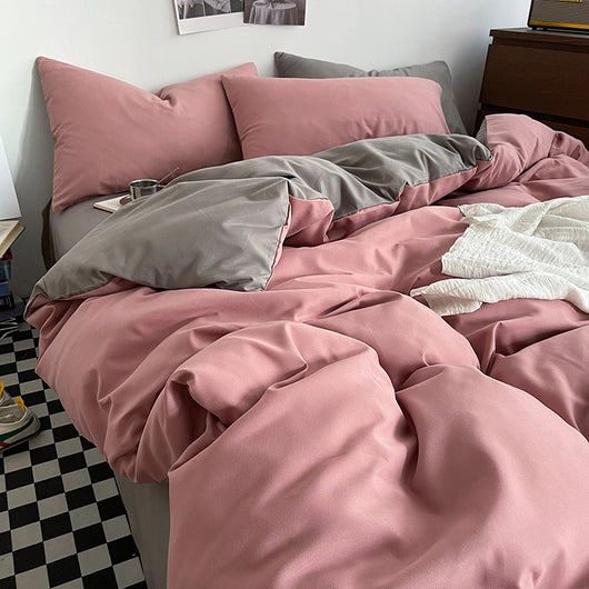 Juego de Cama de Algodón Lavado con Bloques de Color Coordinado - Image 3