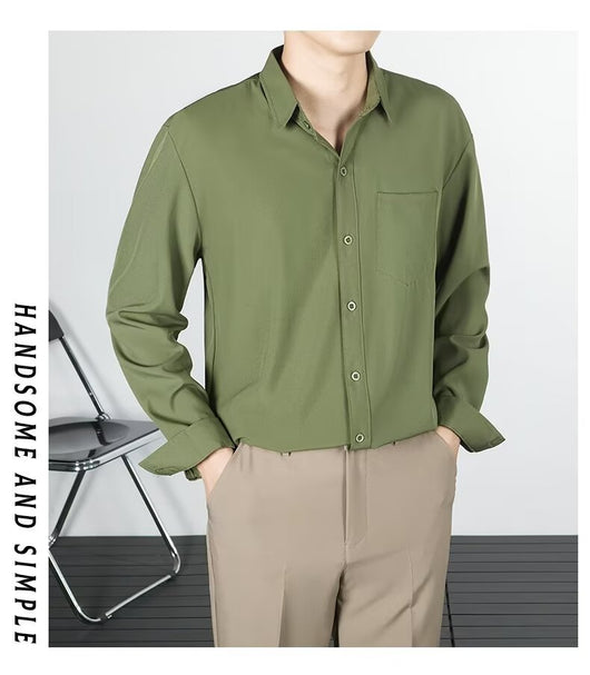Camisa Suelta de Lino Coreana con Drapeado Elegante - Image 15