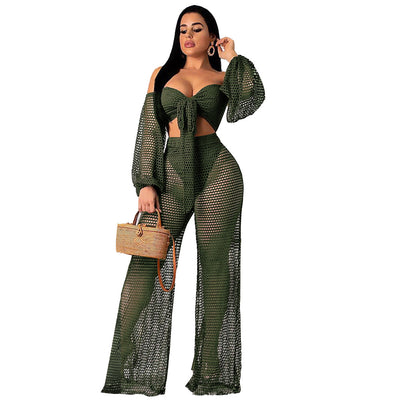 Traje Casual Elegante con Vestido Largo Hueco para Mujer - Image 9