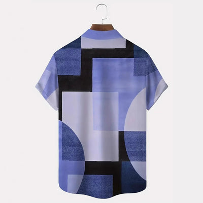 Playera Geométrica Retro con Contraste de Colores en 3D - Image 2