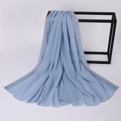 Pañuelo Casual de Chifón Liso para Mujer - Image 7
