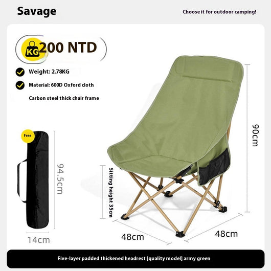 Silla de Camping Plegable con Respaldo Alto - Portátil y Cómoda - Image 6