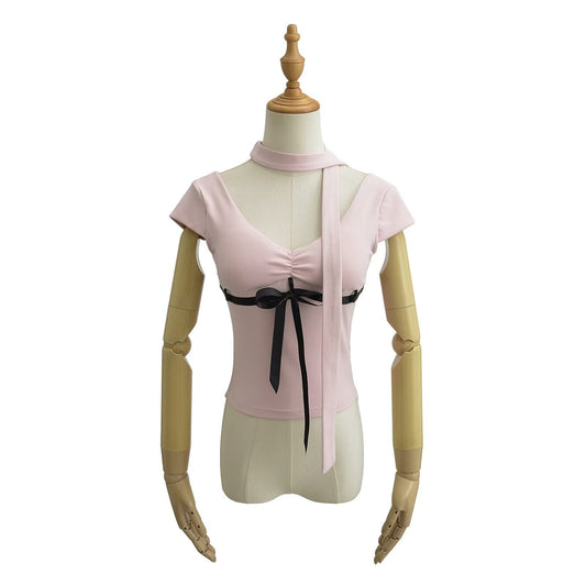 Playera Ajustada Cuello V con Cordones - Diseño Sensual y Moderno - Image 2