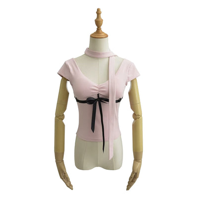 Playera Ajustada Cuello V con Cordones - Diseño Sensual y Moderno - Image 2