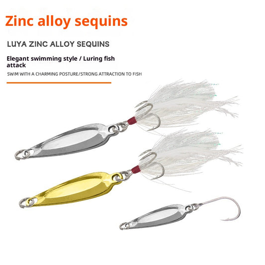 Señuelos de Aleación de Zinc con Lentejuelas y Anzuelo Simple - 5g, 7g, 25g, 35g