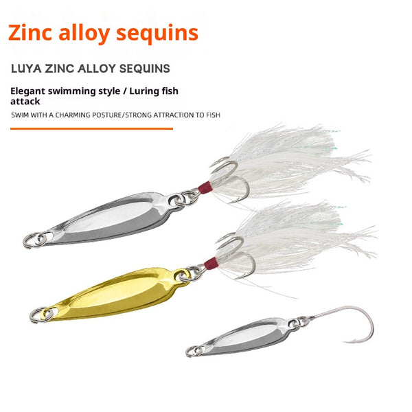 Señuelos de Aleación de Zinc con Lentejuelas y Anzuelo Simple - 5g, 7g, 25g, 35g