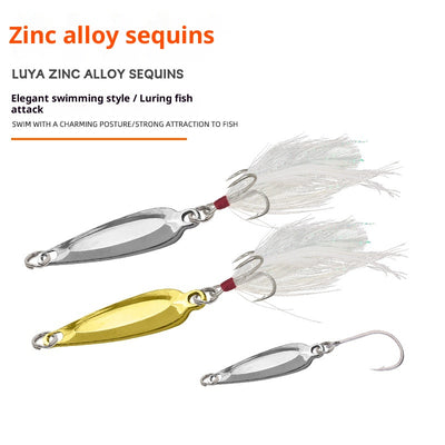 Señuelos de Aleación de Zinc con Lentejuelas y Anzuelo Simple - 5g, 7g, 25g, 35g