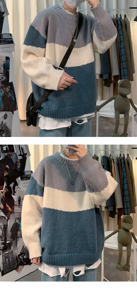 Suéter Holgado Estilo Hong Kong para Hombre - Diseño Coreano Moderno - Image 14