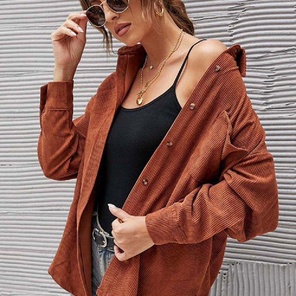 Chaqueta Camisera de Pana Otoño para Mujer