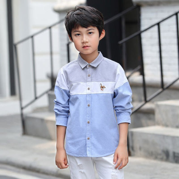 Blusas de Otoño para Niños Grandes - Mezcla de Algodón Poliéster