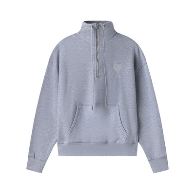 Suéter Casual Unisex con Cuello Alto y Cierre de Cremallera - Diseño con Bordado Love - Image 11