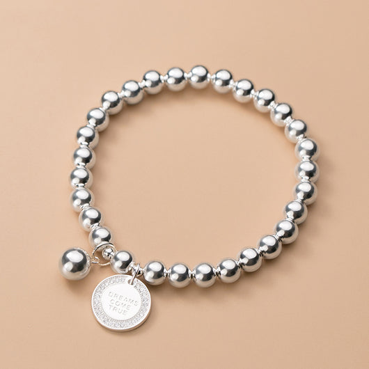 Pulsera de Plata 925 con Medalla Redonda Incrustada - Diseño Dulce y Elegante - Image 4