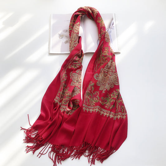 Chal Étnico Vintage con Bordado Artesanal para Mujer - Image 2