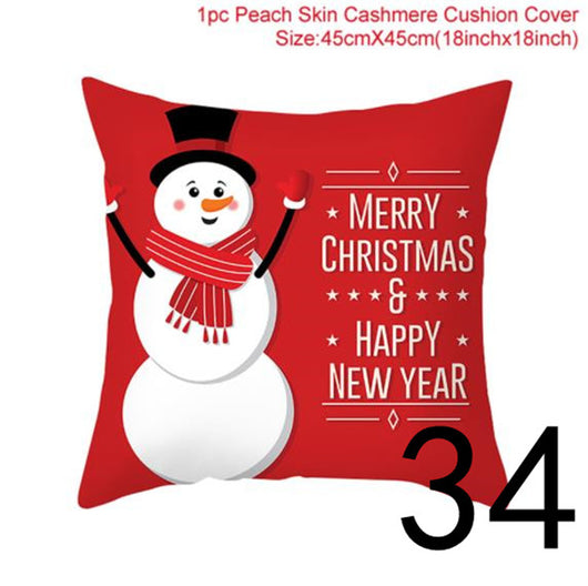 Funda de Almohada Navideña con Estampado Santa para Decoración del Hogar - Image 35