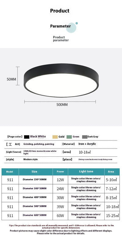 Lámpara de Techo LED Espectro Completo Redonda para Sala - Image 21