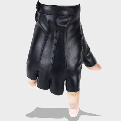Guantes de Cuero Mitones con Tres Bandas para Hombre - Image 7