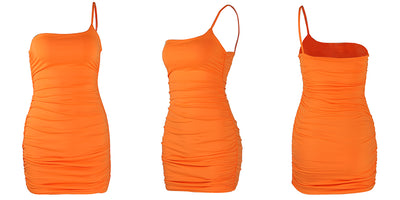 Vestido Asimétrico de Hombro Único con Falda Plisada - Image 17