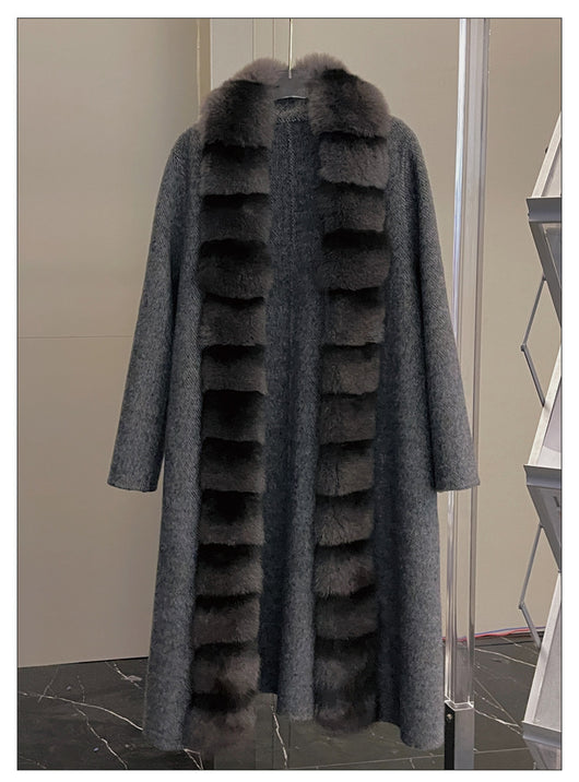 Abrigo de Vellón de Alpaca con Cuello de Zorro Desmontable - Image 25