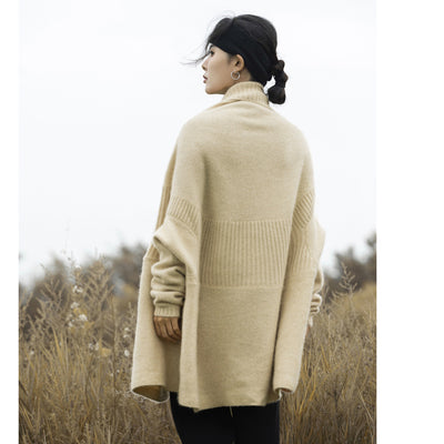 Cardigan Largo de Lana Pura con Hombros Caídos - Abrigo Tejido Grueso para Otoño e Invierno - Image 6