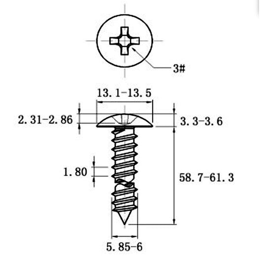 Tornillo Autorroscante de Acero Inoxidable Cabeza Ancha Tipo Champiñón - Image 61