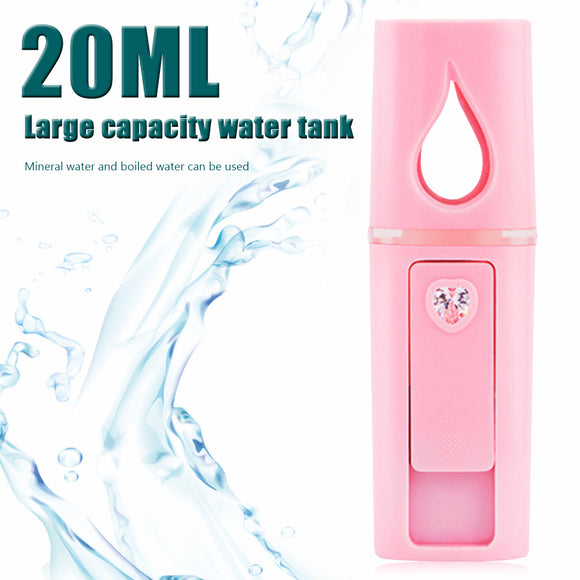 Humidificador Espejo con Spray Frío, Carga USB y Medidor de Hidratación L2