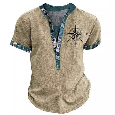 Playera Estampada 3D Estilo Europeo Americano con Botones para Jóvenes - Image 4