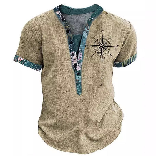 Playera Estampada 3D Estilo Europeo Americano con Botones para Jóvenes - Image 4