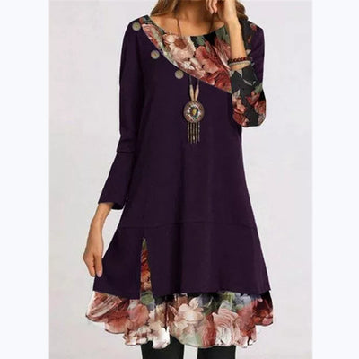 Vestido Floreado Holgado Talla Grande - Diseño Fresco en Gasa Estampada - Image 15