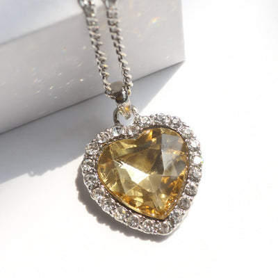 Collar Corazón de Cristal Azul Estilo Océano - Image 7