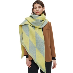 Chal Cálido Mujer Tejido Jacquard Combinado Otoño Invierno XINGX - Image 37