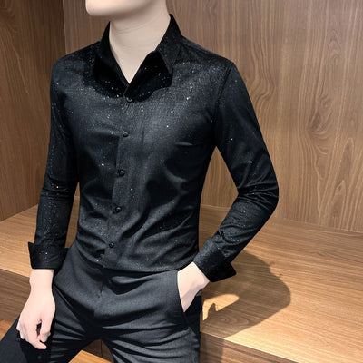 Camisa Manga Larga Diseñador para Hombre - Versátil y Moderno para Primavera y Otoño - Image 5