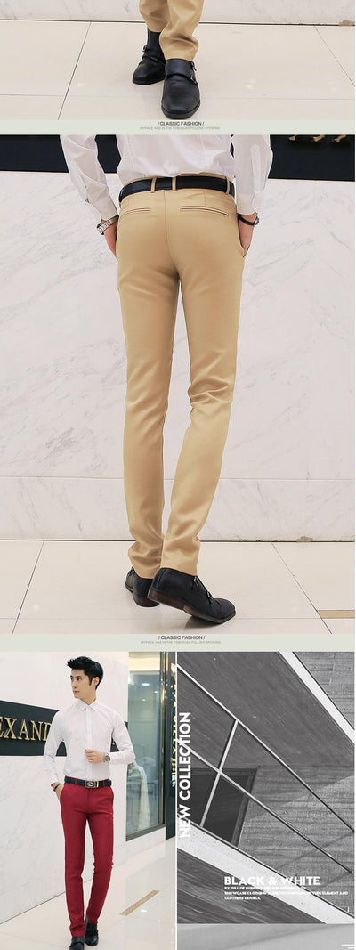 Pantalones casuales de negocios hombre ajuste slim coreano - Image 21