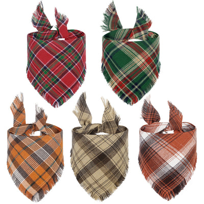 Pañuelo Clásico a Cuadros para Perro con Borlas - Accesorio Elegante para Otoño - Image 18