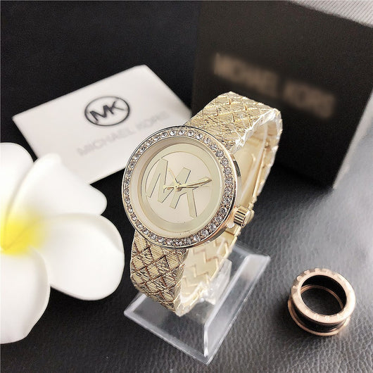 Reloj de Cuarzo Elegante con Diamantes y Correa de Acero Inoxidable para Mujer - Image 3