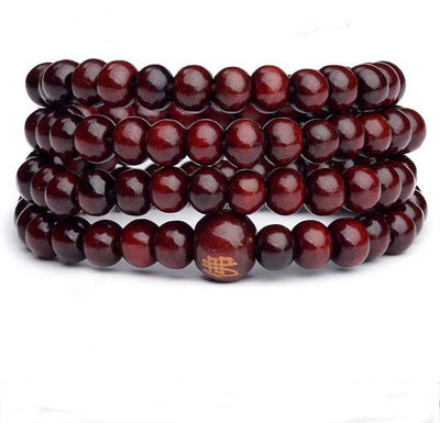 Pulsera de 108 Cuentas de Ébano 6MM con Carácter Chino Fo - Image 5