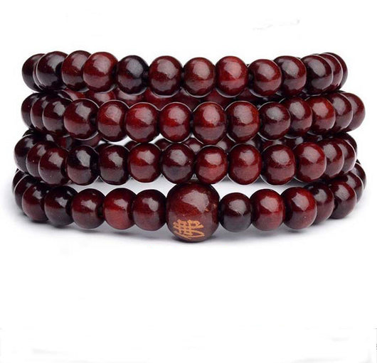 Pulsera de 108 Cuentas de Ébano 6MM con Carácter Chino Fo - Image 5