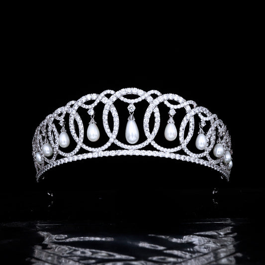 Corona Nupcial de Circonitas Reales