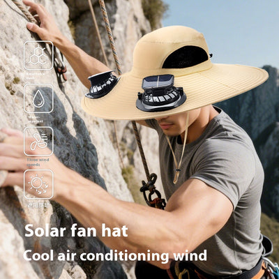 Gorra de Sombra Solar con Ventilador para Hombre - Ideal para Montaña y Pesca
