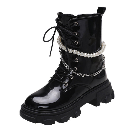 Botas Plataforma Tobilleras con Cadena de Perlas para Mujer - Image 6