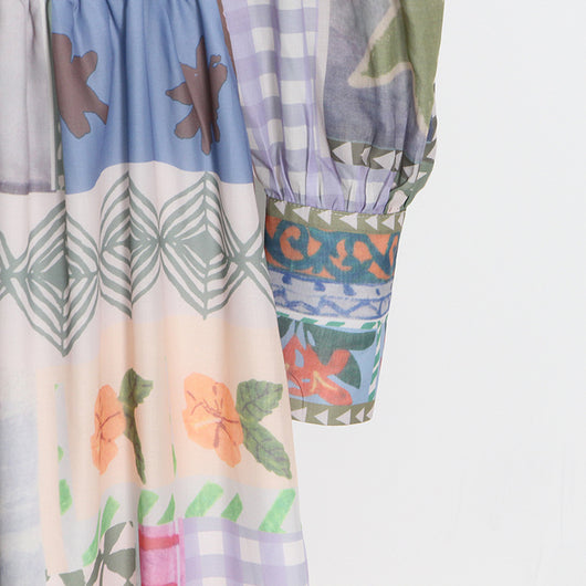 Vestido Largo Estilo Resort con Cuello de Pie y Mangas Largas Estampado para Mujer - Image 14