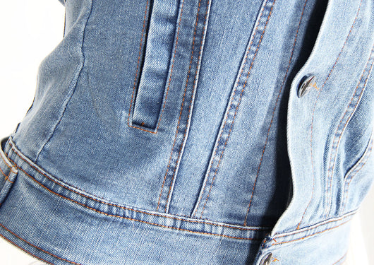 Camisa Denim Ajustada Efecto Reductor con Diseño Moderno - Image 11