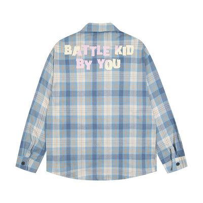 Camisa Cuadriculada Suelta de Manga Larga para Hombre - Image 5