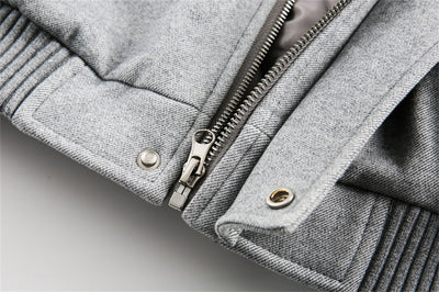 Abrigo de Lana Grueso con Cuello Alto Retro - Acolchado de Algodón para Hombre - Image 16