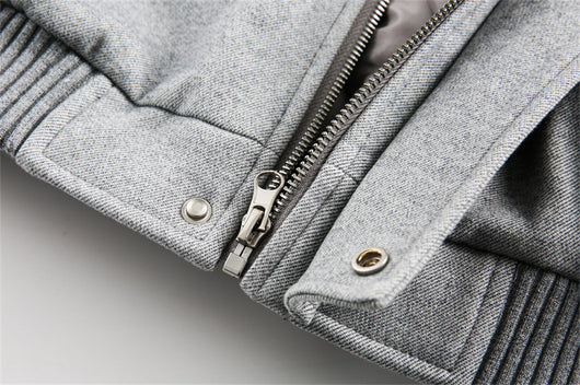 Abrigo de Lana Grueso con Cuello Alto Retro - Acolchado de Algodón para Hombre - Image 16