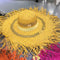Sombrero de Rafia con Ala Ancha y Borlas Coloridas - Protección Solar Elegante