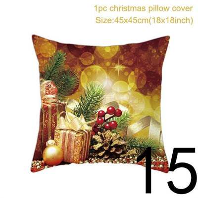 Funda de Almohada Navideña con Estampado Santa para Decoración del Hogar - Image 60