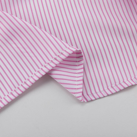 Traje Ejecutivo Mujer: Blusa Rayada con Cuello Solapa y Falda Entallada - Image 25